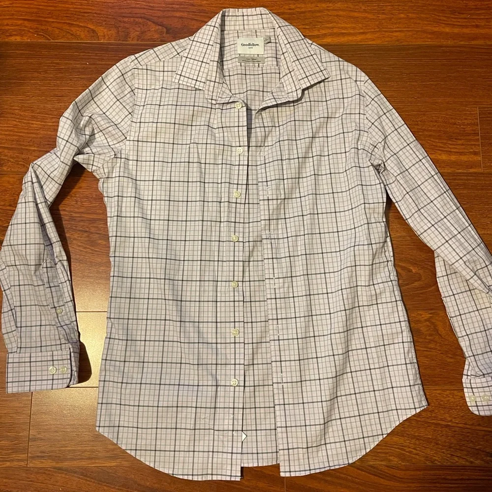 Men's Grid Windowpane Checkered Button Down Shirt - Picture 7 of 10